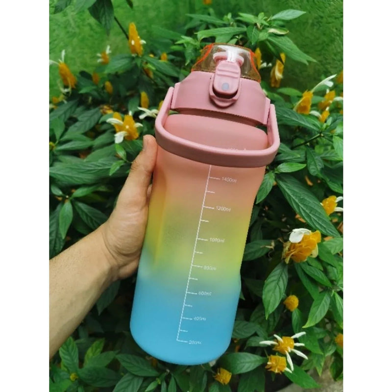 Kit 3 Garrafas Água Squeeze Motivacional 300M+ 900ML+ 2000ML